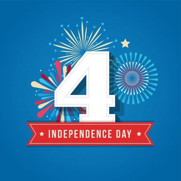 Feliz Dia da Independência Estados Unidos da América, 4 de julho —  Vetores de Stock