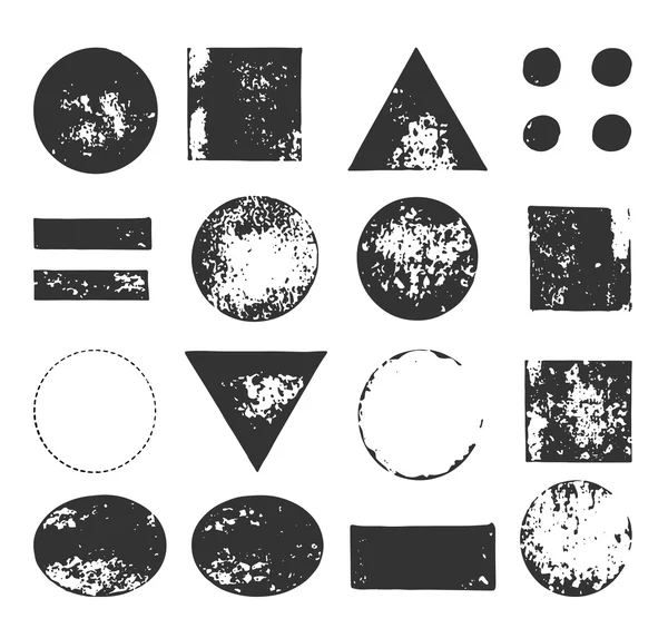 Dessinés à la main, fabriqués à la main, timbres à la main et formes abstraites à l'encre — Image vectorielle