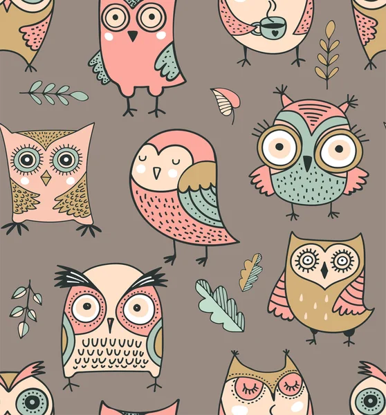 ᐈ Owl patterns stock drawings, Royalty Free owl pattern vectors