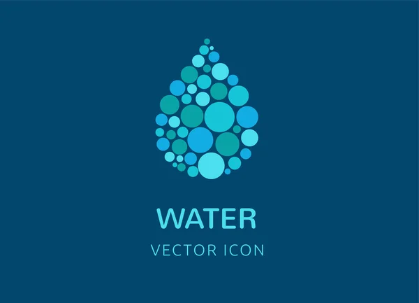 Water, wave and drop icon, symbols — Stock Vector