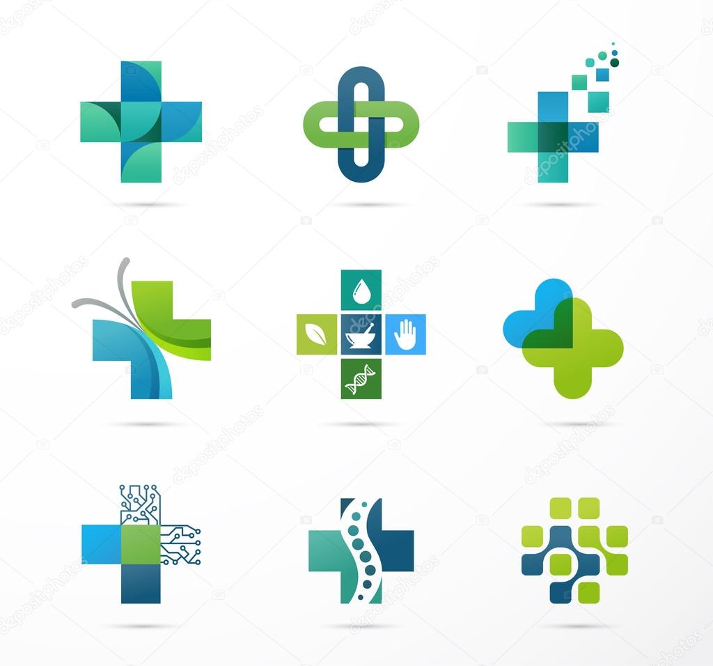 Medical, healthcare and pharmacy icons and symbols