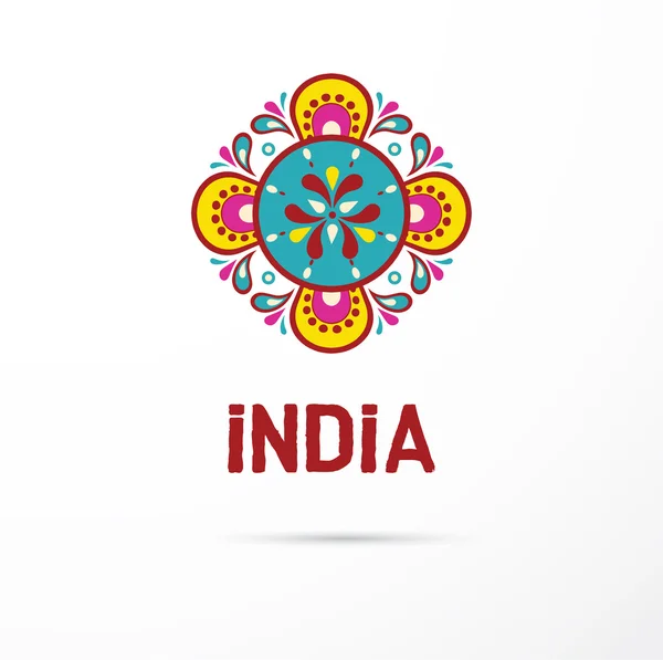 Inde Mandala, motif oriental icône indienne — Image vectorielle