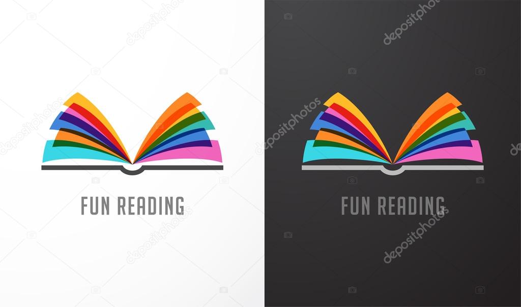 Open book - colorful concept icon of education, creativity, learning