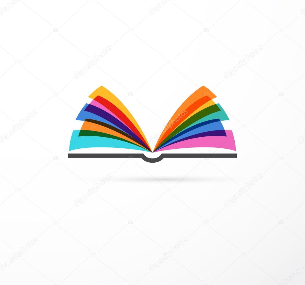 Open book - colorful concept icon of education, creativity, learning