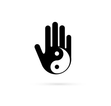 Alternatif, Çin tıbbı ve sağlık, yoga, zen meditasyon kavramı - vektör yin yang simgesi, logo