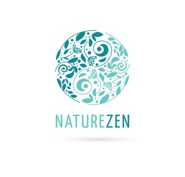 Alternatif, Çin tıbbı ve sağlık, bitkisel, zen meditasyon kavramı - vektör yin yang simgesi, logo