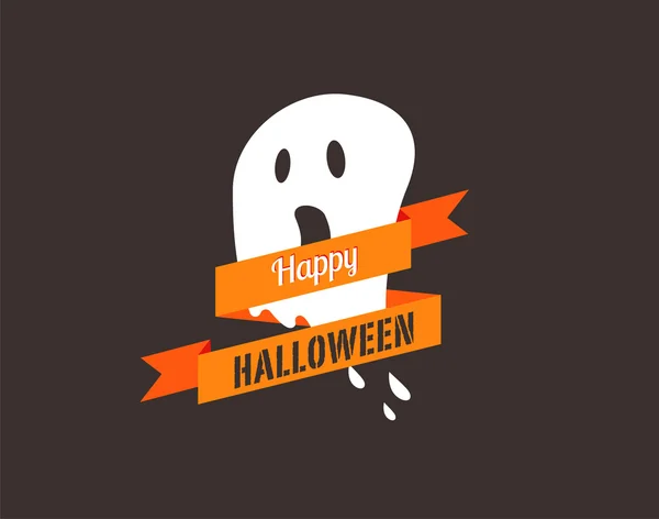 Halloween, üdvözlő kártyák, plakátok, banner-szellem — Stock Vector