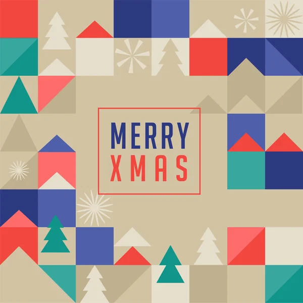 Merry Christmas, geometrische abstracte achtergrond, poster, thema en patroon van de achtergrond van de Scandinavische stijl — Stockvector