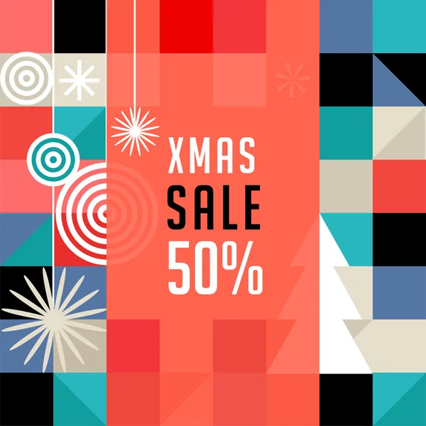 Καλά Χριστούγεννα, γεωμετρικό αφηρημένα φόντο, πώληση αφίσας, θέμα και σκανδιναβικό στιλ μοτίβο φόντου — Διανυσματικό Αρχείο
