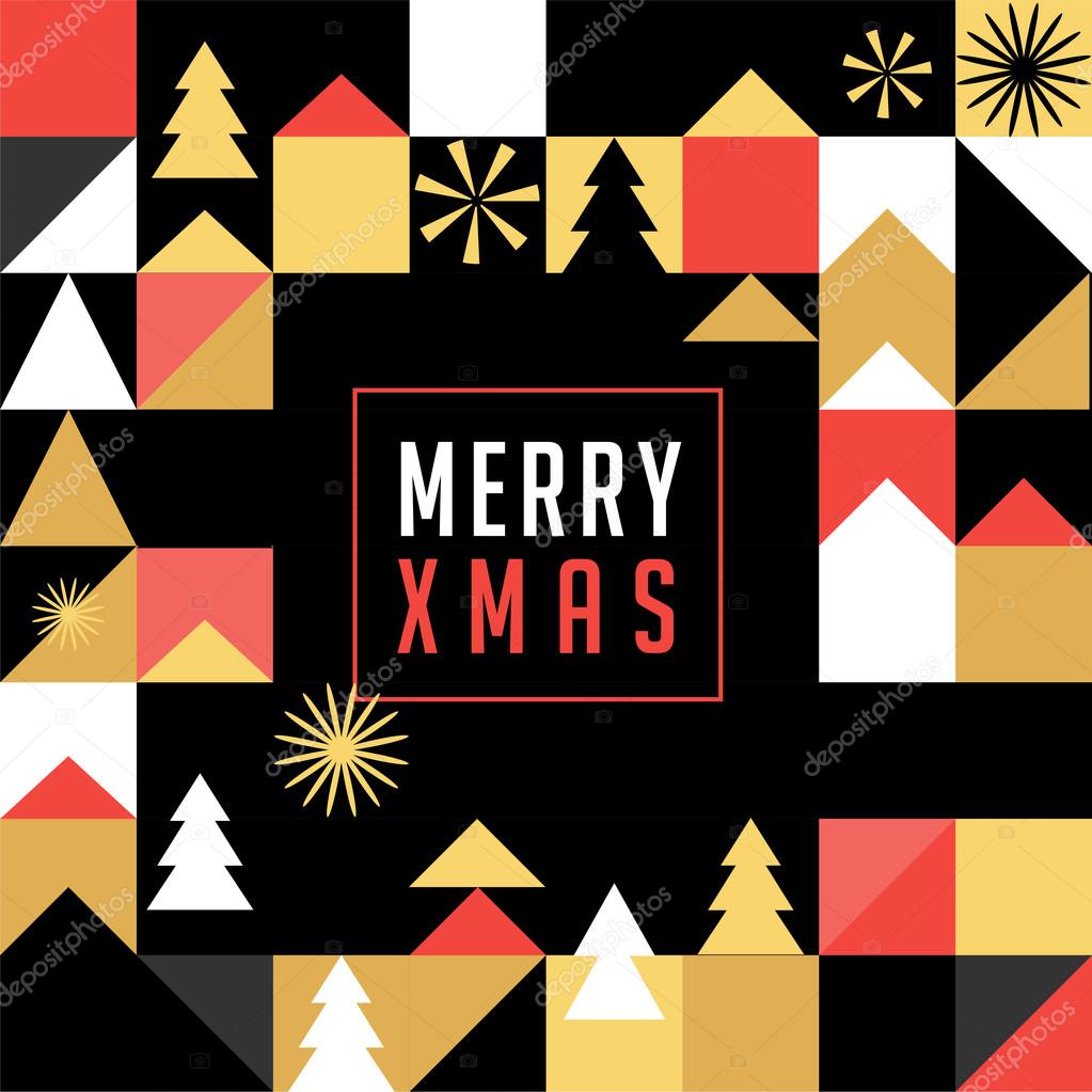 Merry Christmas, geometric abstract background, poster, theme and scandinavian style background pattern