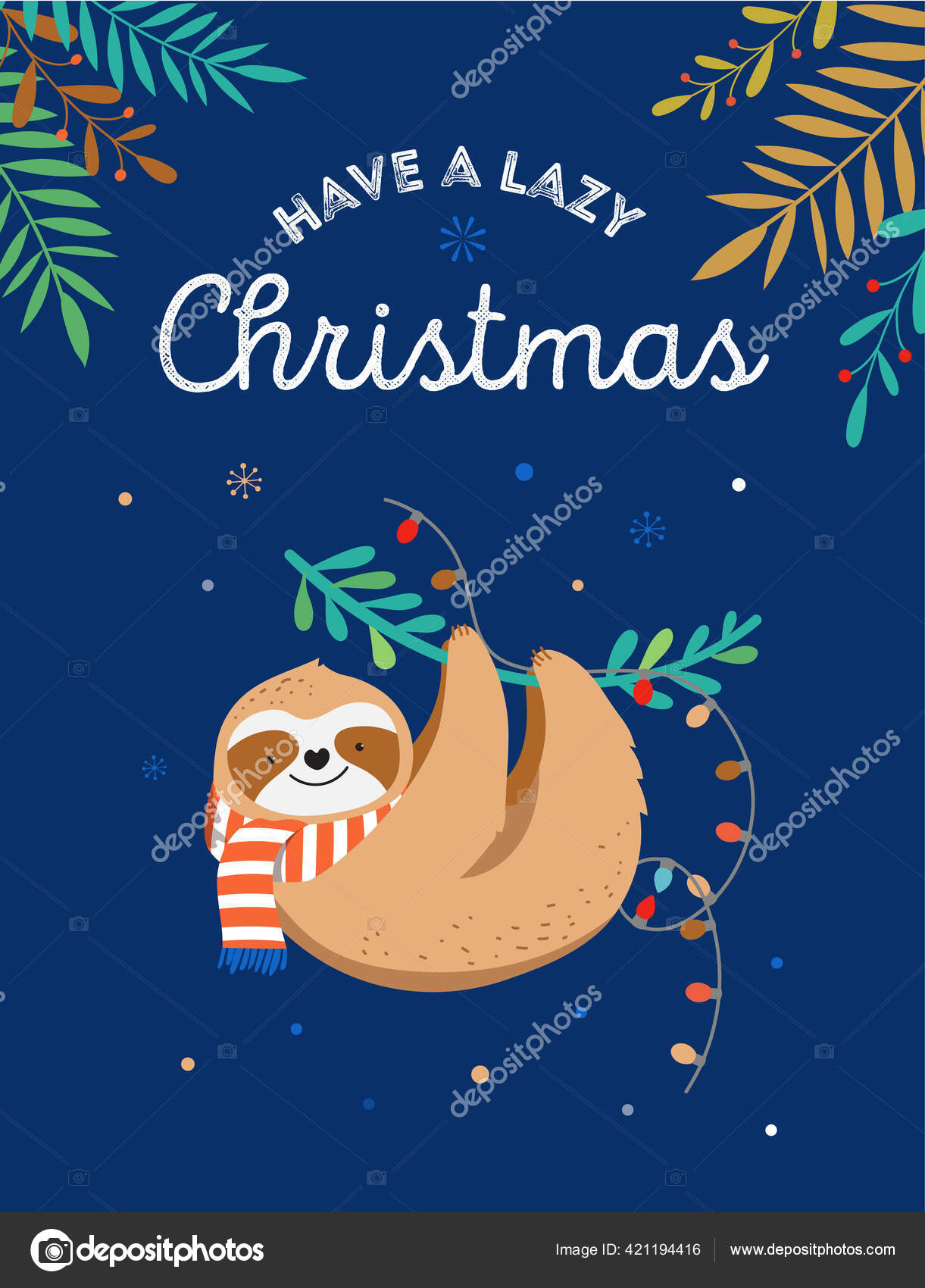 サンタクローススカーフでかわいいスロット 面白いクリスマスイラスト グリーティングカードやバナーテンプレート ストックベクター C Marish