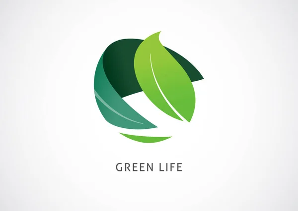 Logo e icono del mundo verde, diseño conceptual — Vector de stock