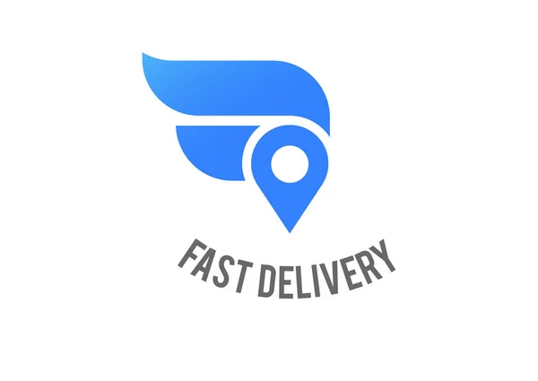 Logotipo de entrega azul, emblema e ícone de design conceito — Vetor de Stock
