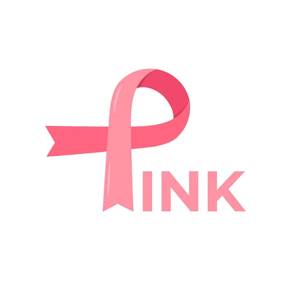 Mês de Consciência do Câncer de Mama. Design de cartaz rosa e minimalista. Outubro é mês de conscientização do câncer —  Vetores de Stock