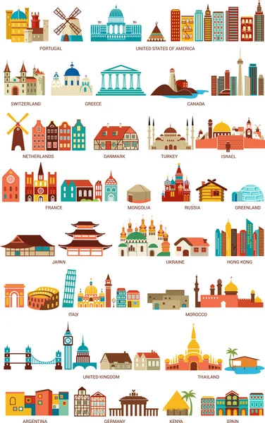 Casas del mundo — Vector de stock