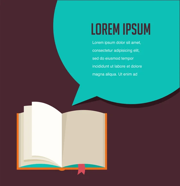 Ανοιχτό βιβλίο με το συννεφάκι λόγου — Διανυσματικό Αρχείο
