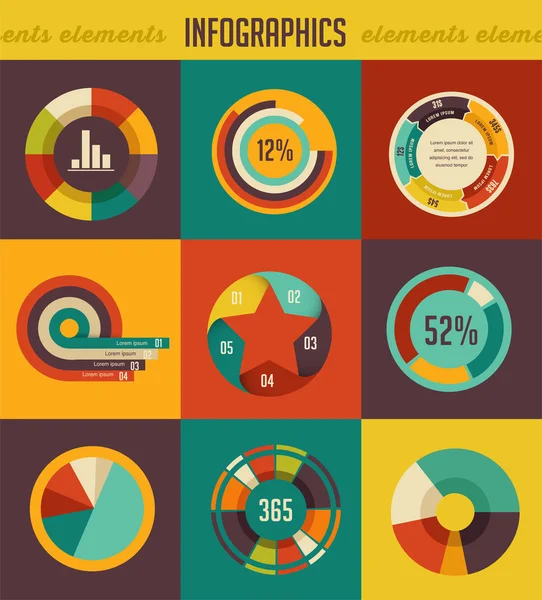 Öğeler ve simgeler infographics — Stok Vektör