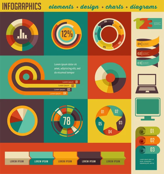 Elementos e ícones de infográficos —  Vetores de Stock