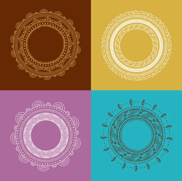 Fondo de mandala bohemio tribal con patrón de ornamento redondo — Archivo Imágenes Vectoriales