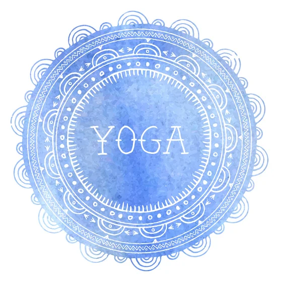 Bohemian Mandala and Yoga background with round ornament pattern — ストックベクタ