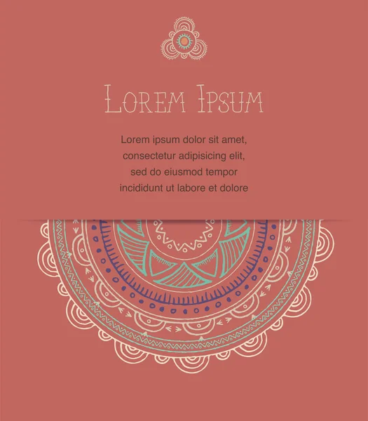 Tribal Bohemian Mandala background with round ornament pattern — Stock vektor