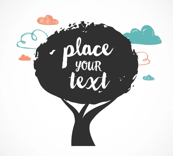 Illustration d'arbre vectoriel, fond avec une place pour le texte — Image vectorielle