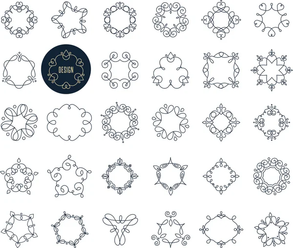 Collection d'icônes géométriques abstraites, d'éléments et de cadres — Image vectorielle