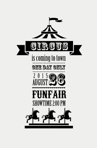 Vintage poster met carnaval, kermis, circus vector achtergrond — Stockvector