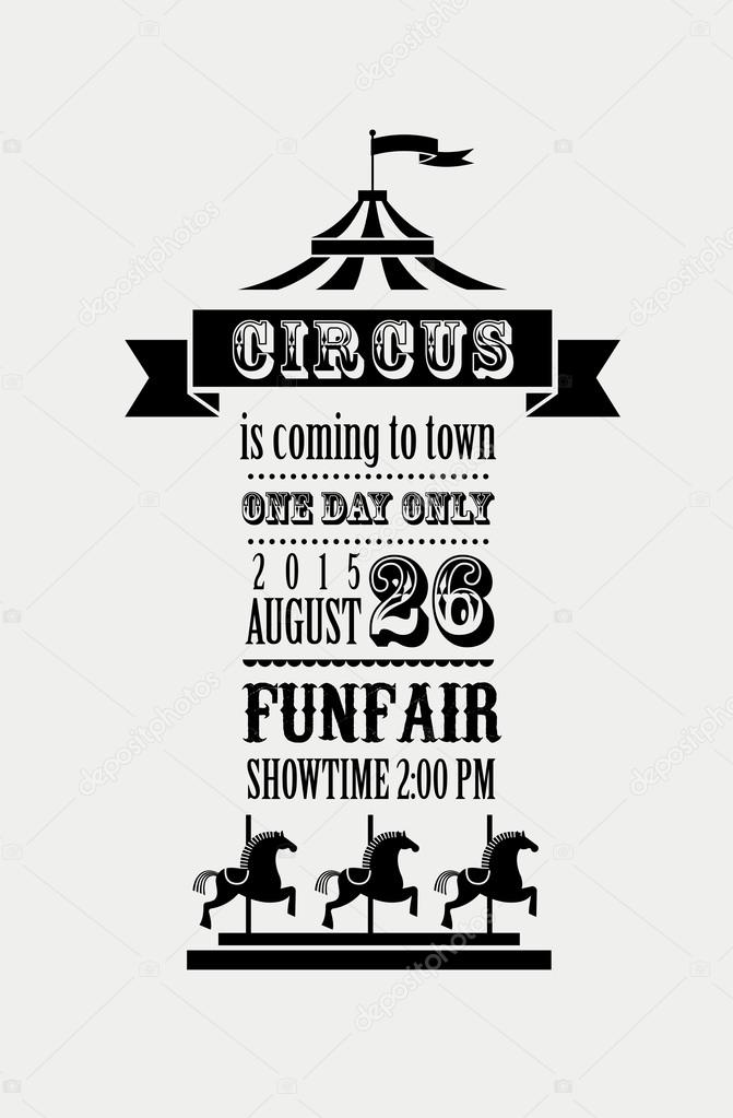 vintage poster with carnival, fun fair, circus vector background