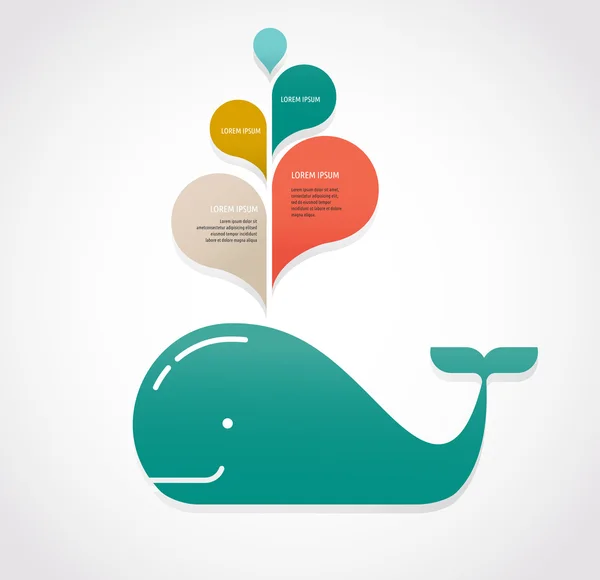 Icono de ballena con burbujas de habla — Vector de stock