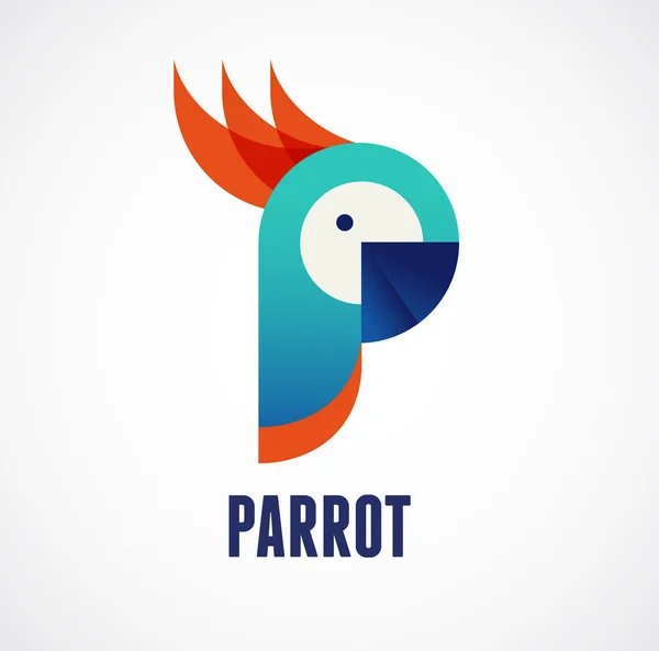 Tropiska fåglar - papegoja — Stock vektor