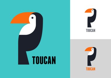 Tropical bird, vector toucan clipart