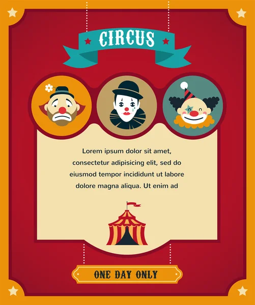 Cartel de circo vintage, fondo con carnaval, feria de la diversión e iconos vectoriales — Archivo Imágenes Vectoriales