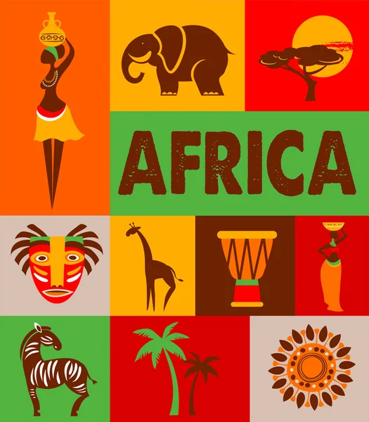 Afrika - Plakat und Hintergrund — Stockvektor