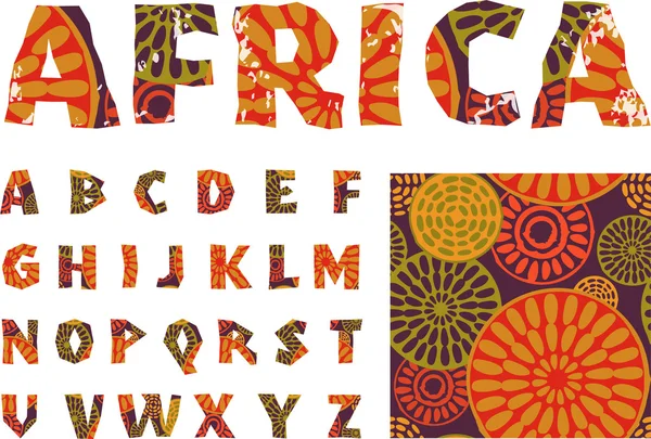 Afryka - alfabet i wzór — Wektor stockowy