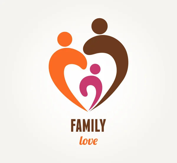 Семейная любовь - икона сердца и символ — стоковый вектор
