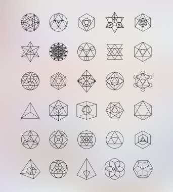 Kutsal geometri. Simya, din, felsefe, maneviyat, hipster sembolleri ve öğeleri