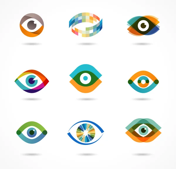 Set of colorful eye icons — Stockvector