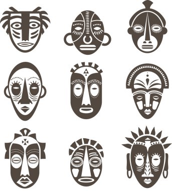 Afrika maskeleri takıldı.