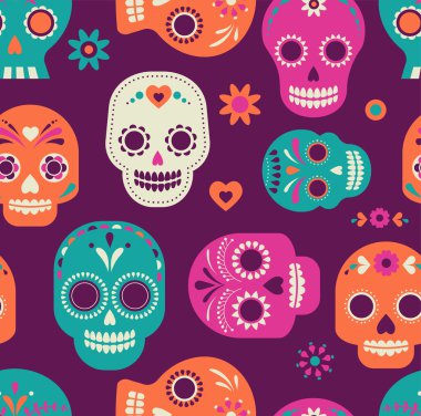 skull pattern, Mexican day of the dead