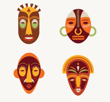 Afrika maskeleri takıldı.
