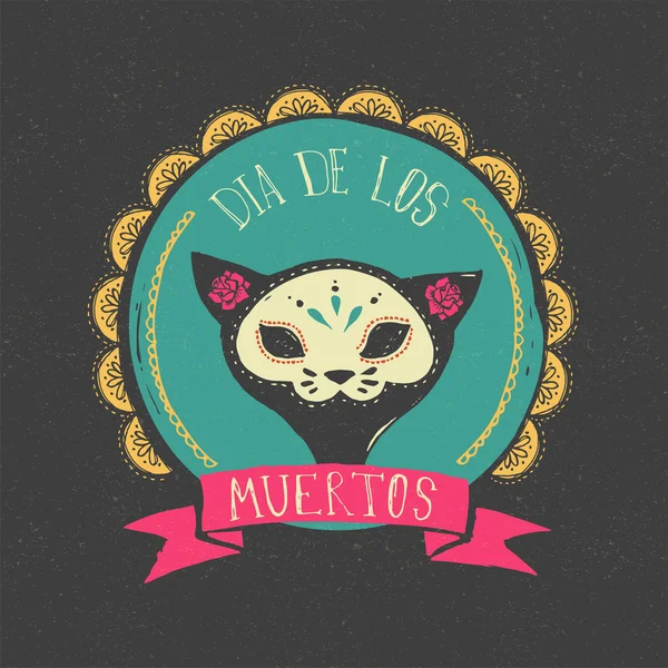 Print - mexican skull, day of the dead — Stockvector