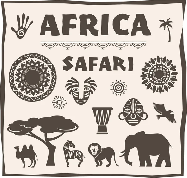 Africa, Safari icon and element set — Wektor stockowy