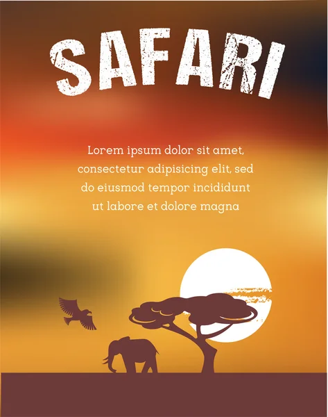 Africa, Safari poster design — 图库矢量图片