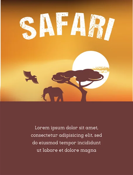 Africa, Safari poster design — 图库矢量图片