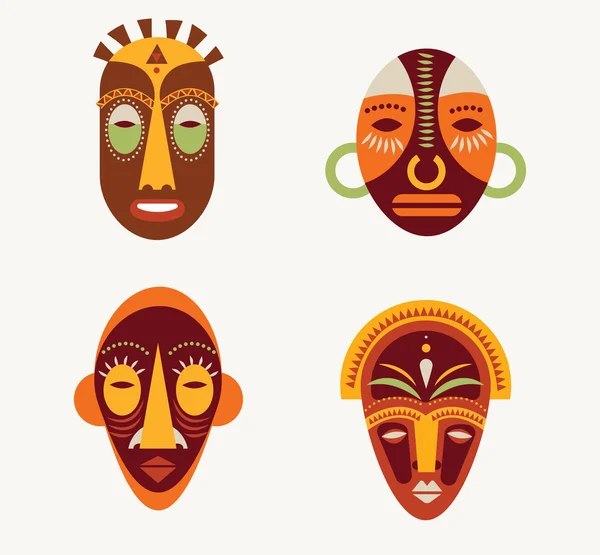 African masks set — Stock Vector