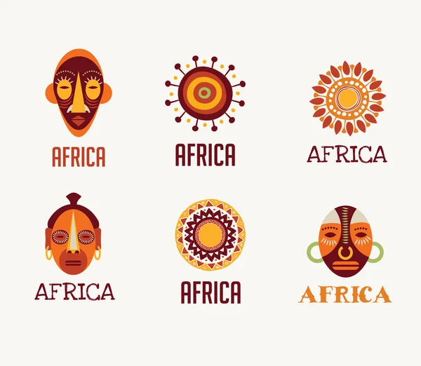 África, iconos de Safari y conjunto de elementos — Vector de stock