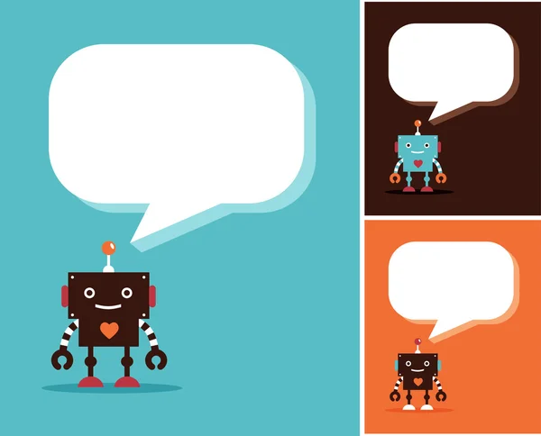 Robot cute icons and characters — Stock Vector