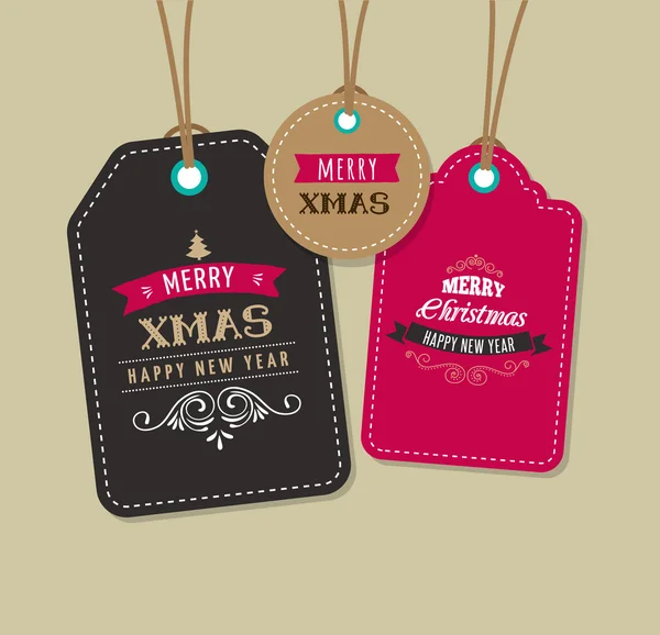 Weihnachtsverkauf, Geschenkanhänger und Etiketten — Stockvektor