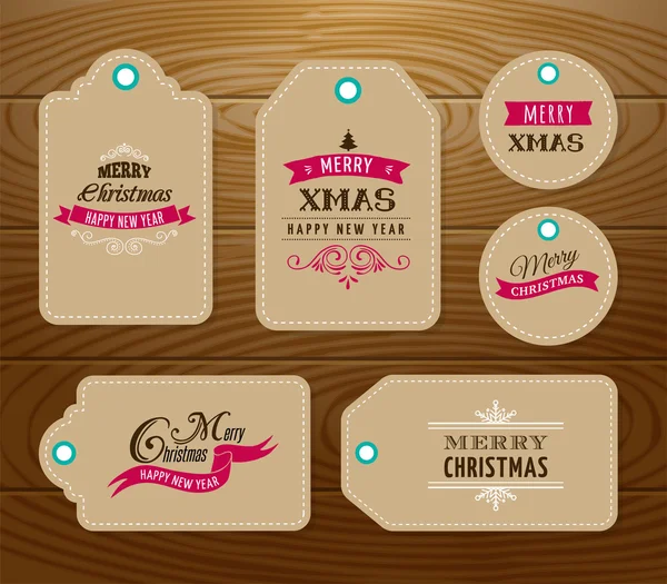 Kerstmis verkoop, Gift Tags en labels — Stockvector